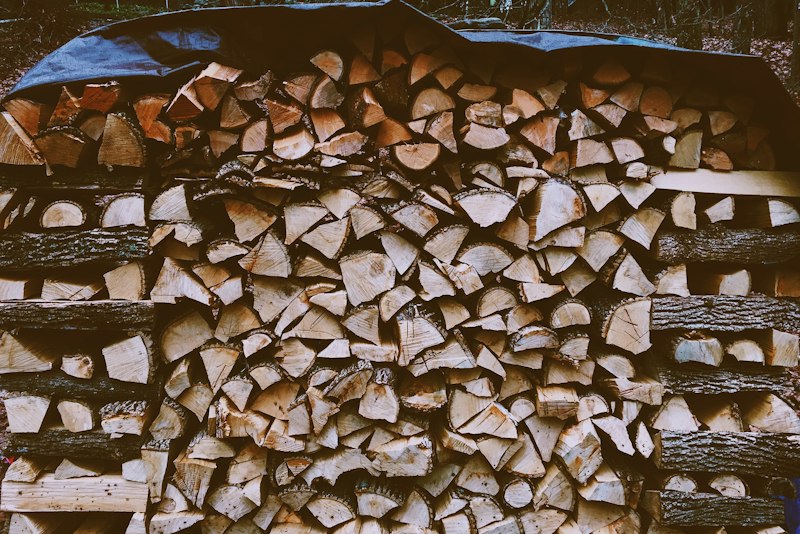 An illustrative stack of varied firewood